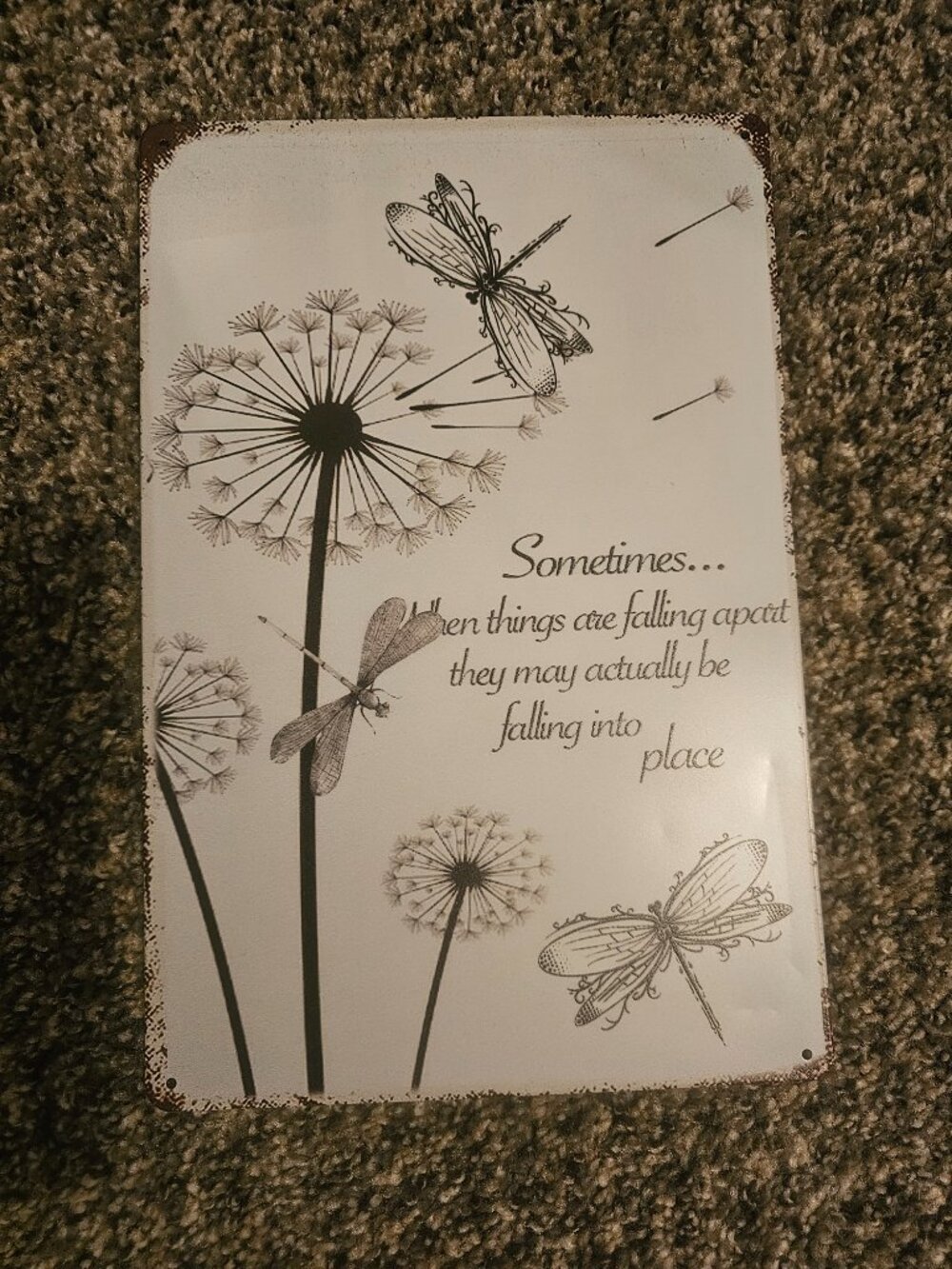 "Falling Into Place" Inspirational Canvas Art Print – Dragon & Dandelion Design
